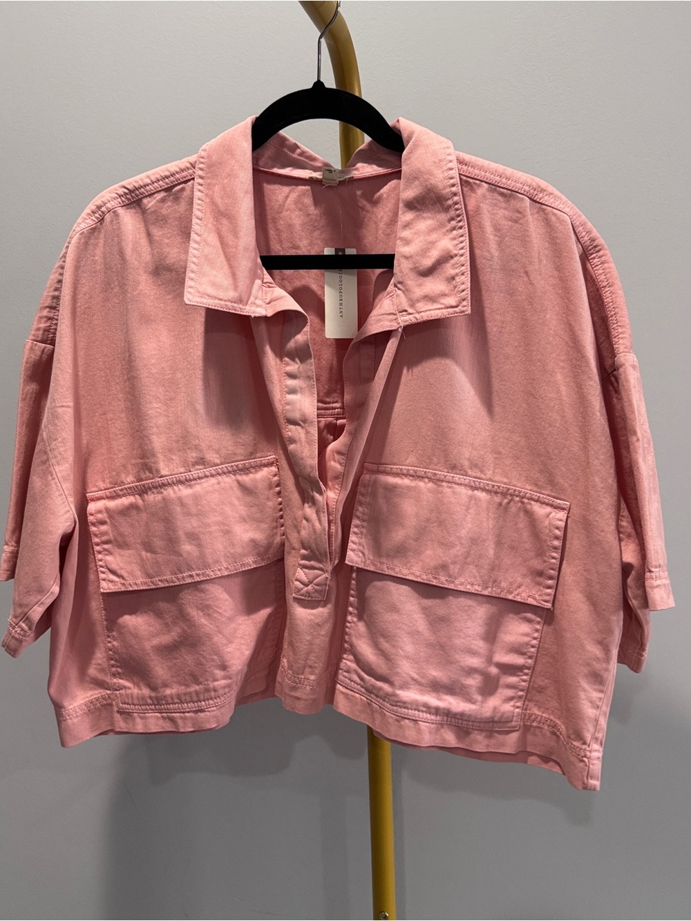 NWT Women's Cropped Utility Jacket - Pink SZ XL